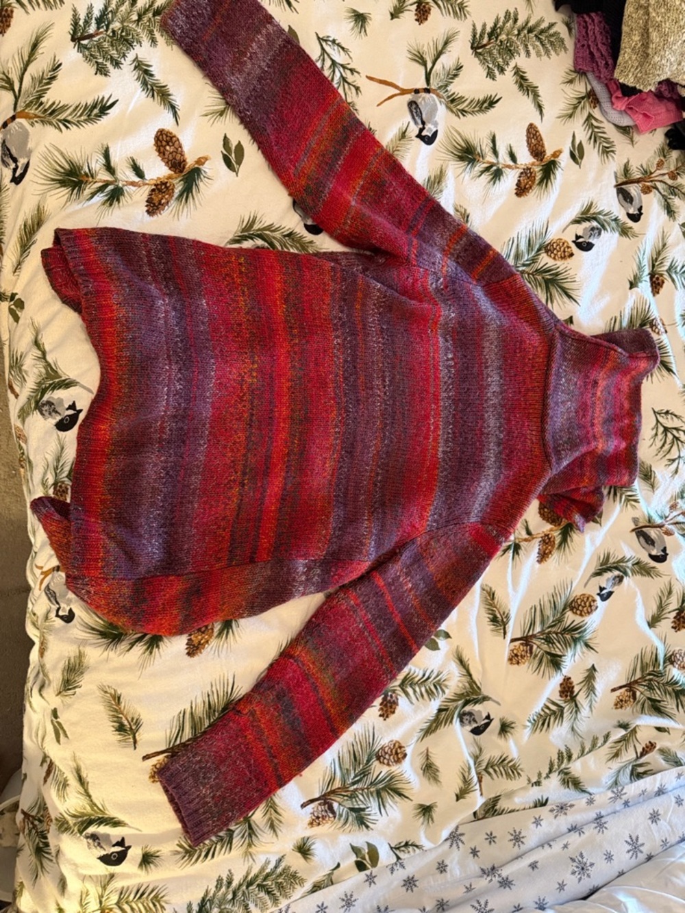 J. Jill Red and Purple Striped Hooded Cardigan - Picture 3 of 3